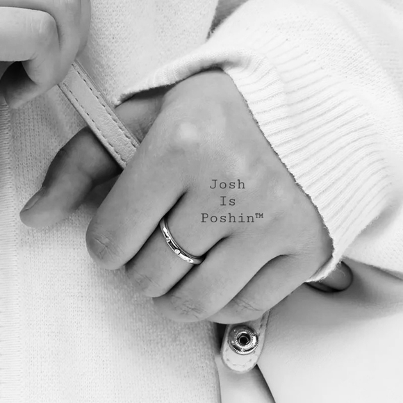 Moissanite bezel set ring band in sterling silver - Picture 5 of 13